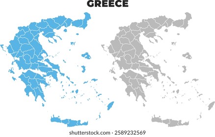 Greece simple maps flat illustration