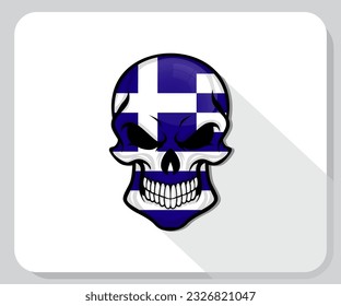 Icono de orgullo de bandera de cráneo de Grecia

