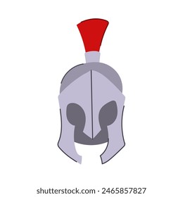 greece spartan helmet cartoon. ancient armour, rome silhouette, trojan gladiator greece spartan helmet sign. isolated symbol vector illustration