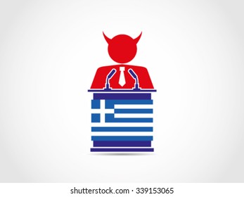 Greece Speech Podium Evil Politician