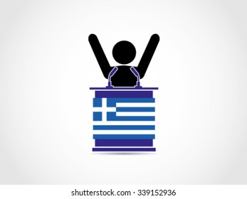 Greece Speech Podium People Celebrate