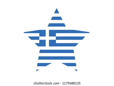 Greece  star shape national flag country symbol