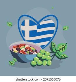 greece stuff poster with leaves
