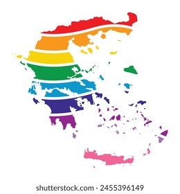 greece swoosh silhouette rainbow map