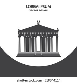 Greece temple icon. Simple design for web and mobile