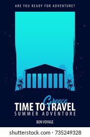 Greece. Time to Travel. Journey, trip and vacation. Vector travel illustration