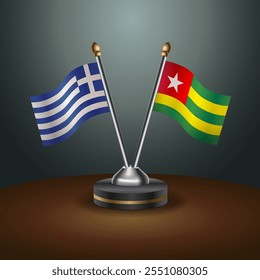 A tabela Grécia e Togo sinaliza a relação com o plano de fundo gradiente. Ilustração de vetor