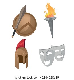 Conjunto aislado de objetos de tradición griega