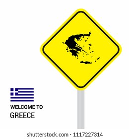 Greece traffic signs board design vector 