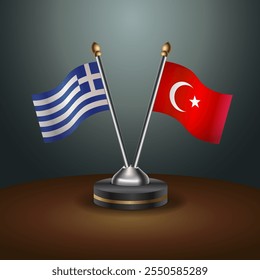 A tabela Grécia e Turquia sinaliza a relação com o plano de fundo gradiente. Ilustração de vetor