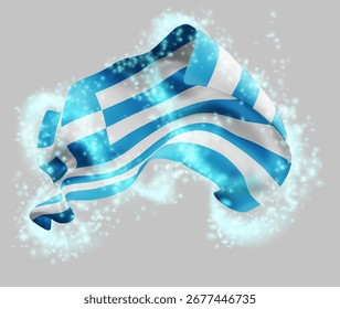 Grecia, Vector 3d en un torbellino de magia radiante