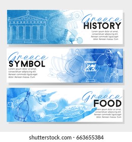 Greece vector banner set