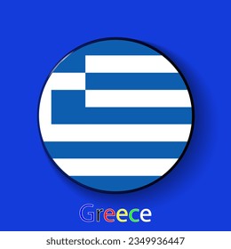 Greece vector flag. Football europe 2024 tournament championship. Round badges of the country in the official colors of the championship.