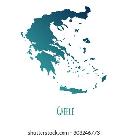 Greece vector map with color gradient and caption on white background. Can be used as element of your infographics or presentation