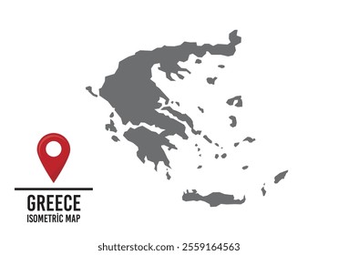Greece vector map illustration, country map with markings. vector illustration.