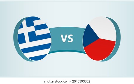 Greece versus Czech Republic, team sports competition concept. Round flag of countries.