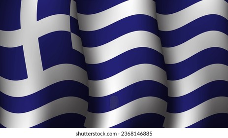 diseño de fondo de bandera ondulada de grecia ilustración vectorial adecuada para afiches en día festivo, día festivo o día de independencia de grecia