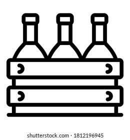 Greece wine bottle box icon. Outline greece wine bottle box vector icon for web design isolated on white background