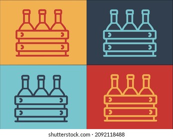 Greece Wine Bottle Box Logo Template, Simple Flat Icon of bottle,wine,greece