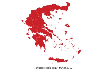 Greecer map red color