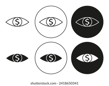 Greed flat line icon set. Greed Thin line illustration vector