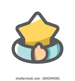 Greed for Glory Hands with Star Vector icon Cartoon illustration