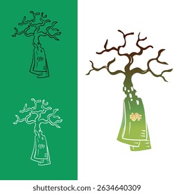 Greed for money destroys trees Vector