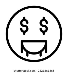 Icono De Línea Gruesa Vector De Codicia Para Uso Personal Y Comercial.
