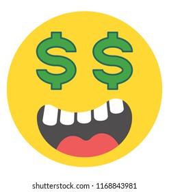 
Greedy emoji with dollar eyes

