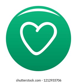 Greedy heart icon. Simple illustration of greedy heart vector icon for any design green