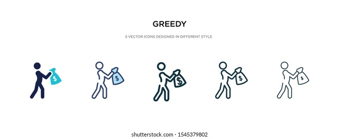 greedy icon in different style vector illustration. two colored and black greedy vector icons designed in filled, outline, line and stroke style can be used for web, mobile, ui