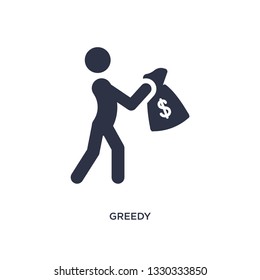 greedy icon. Simple element illustration from activity and hobbies concept. greedy editable symbol design on white background. Can be use for web and mobile.
