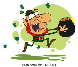 Greedy Leprechaun Run with a Pot of Gold,background