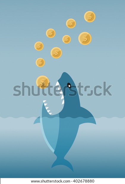 Image Vectorielle De Stock De Requin Pret Cupide Dessin Plat Requin 402678880