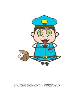 Greedy Postboy Money-Mouth Face Vector