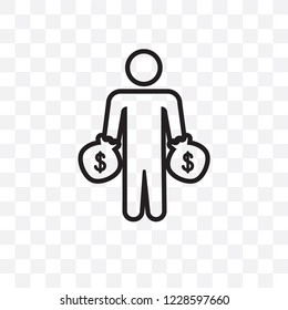 Greedy vector linear icon isolated on transparent background, Greedy transparency concept can be used for web and mobile