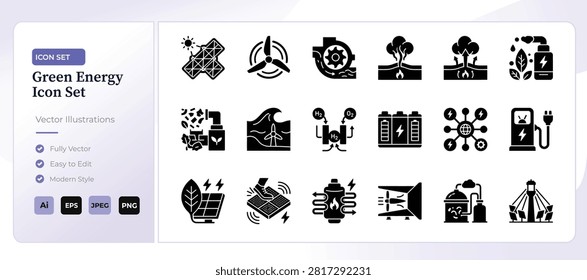 Greeen Energy Vector Icon Set 