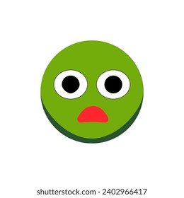 Greeen smiley is feeling sick. Cartoon emoji. Flat vector illustration