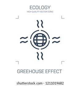 greehouse effect icon. high quality line greehouse effect icon on white background. from ecology collection flat trendy vector greehouse effect symbol. use for web and mobile