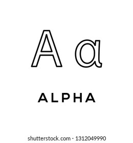 Greek alphabet : Alpha vector icon logo template.