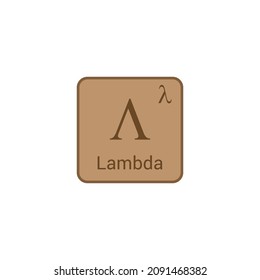Greek Alphabet. Lambda symbol icon vector