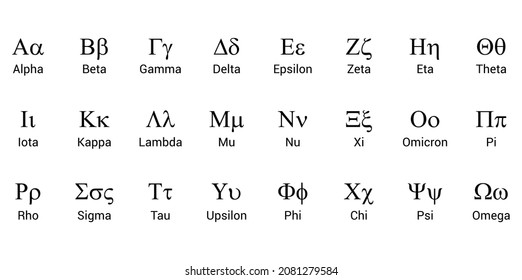 the greek alphabet letters font. greek alphabet set vector. alpha beta gamma delta sign