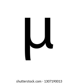 Greek alphabet : Mu vector icon.