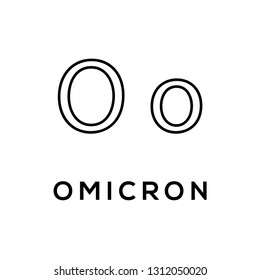 Greek alphabet : Omicron vector icon logo template.