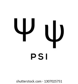 Greek alphabet : Psi vector icon.