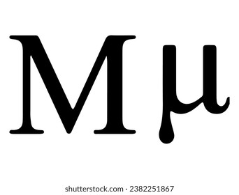 Greek alphabet silhouette vector art white background