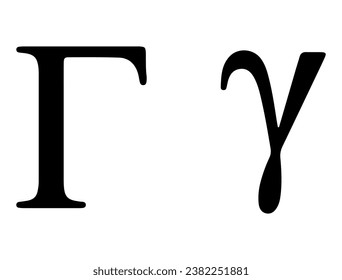 Greek alphabet silhouette vector art white background
