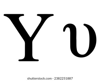 Greek alphabet silhouette vector art white background
