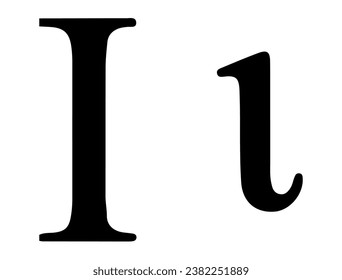 Greek alphabet silhouette vector art white background