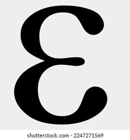 Greek alphabet symbol epsilon vector illustration